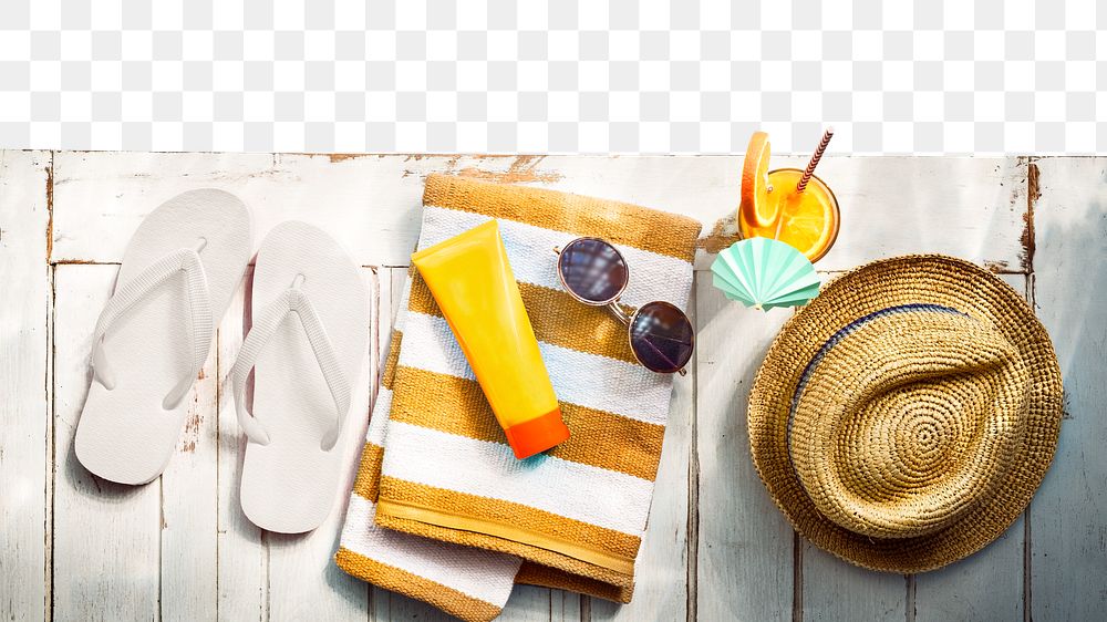 PNG Summertime theme collage element, transparent background