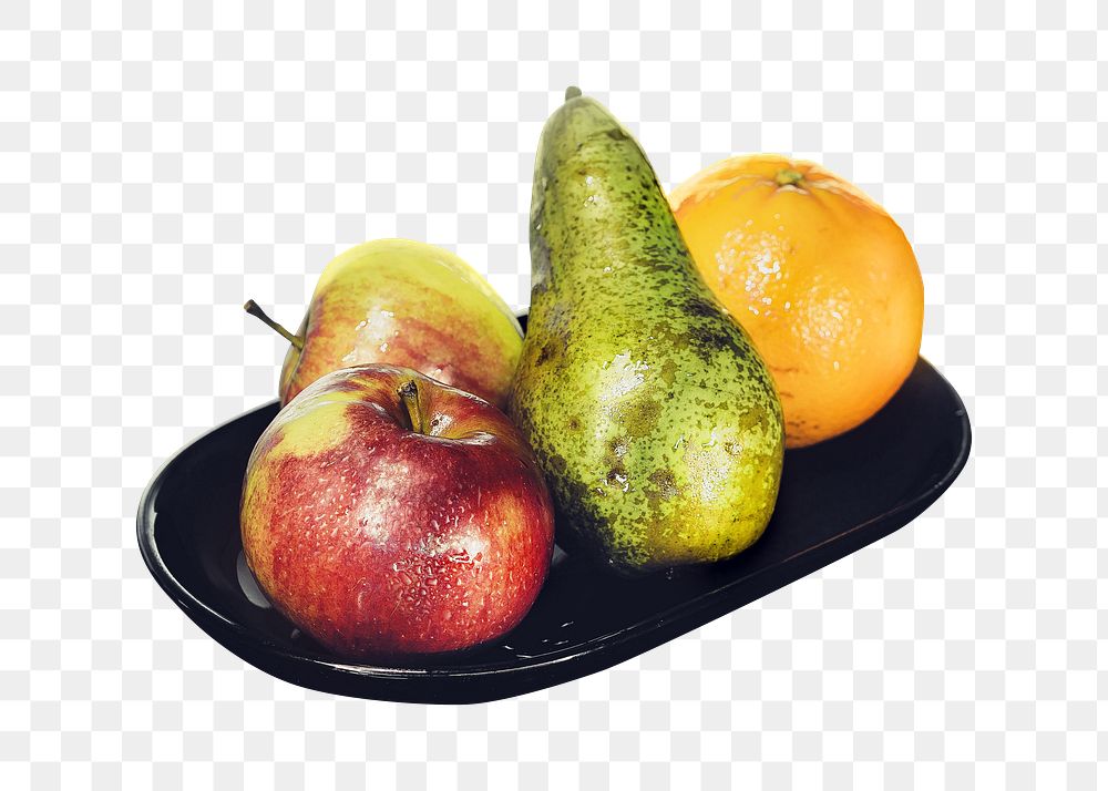 Png fruit plate element, transparent background