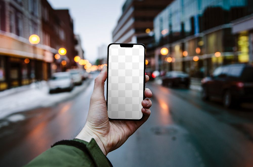 Smartphone screen png transparent mockup