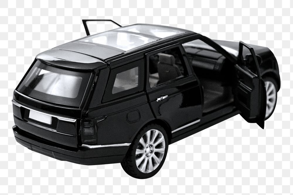 Black SUV png car toy, transparent background