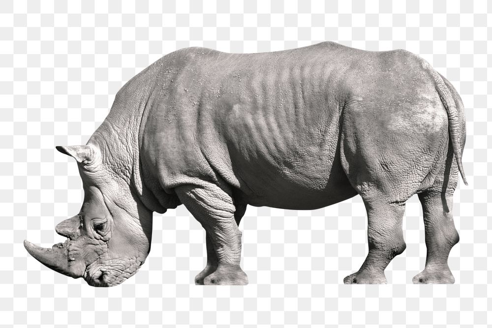 PNG Rhinoceros collage element, transparent background