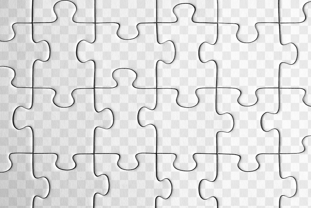 Jigsaw puzzles png mockup, transparent design