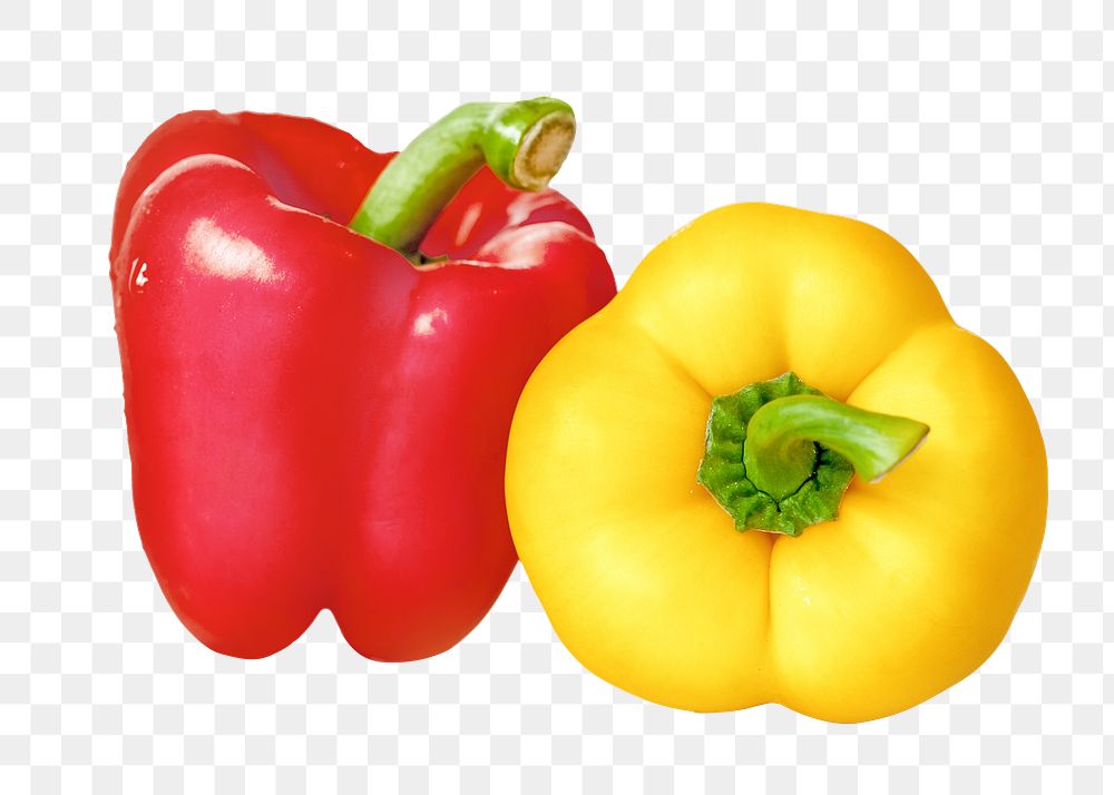 PNG closeup of bell peppers, collage element, transparent background