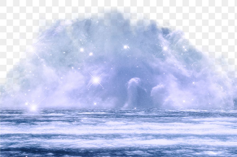 PNG Blue dreamy galactic cloud image, transparent background
