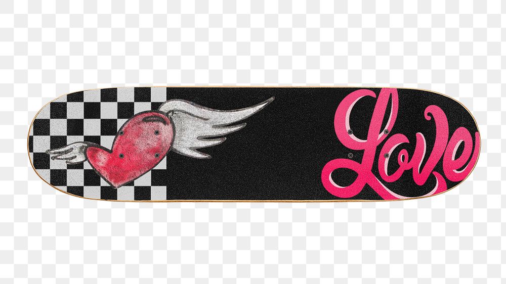PNG black & pink skateboard, transparent background