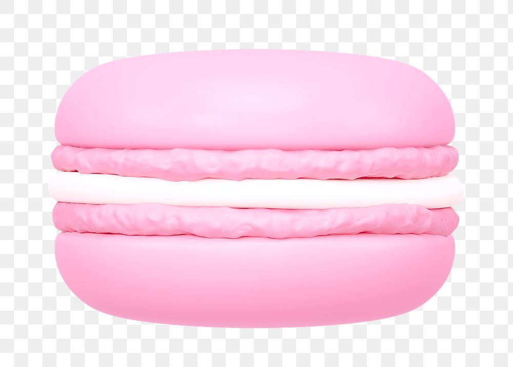 PNG 3D pink macaron, element illustration, transparent background