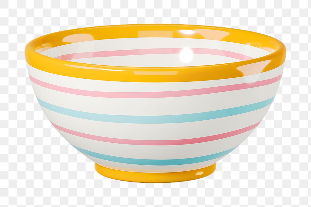 PNG 3D colorful bowl, element illustration, transparent background