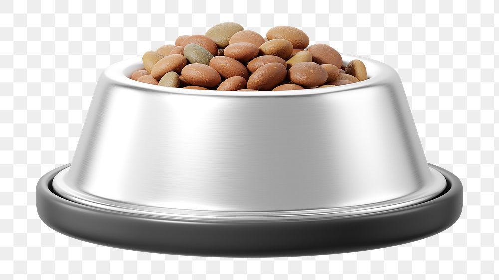 PNG 3D dog food bowl, element illustration, transparent background