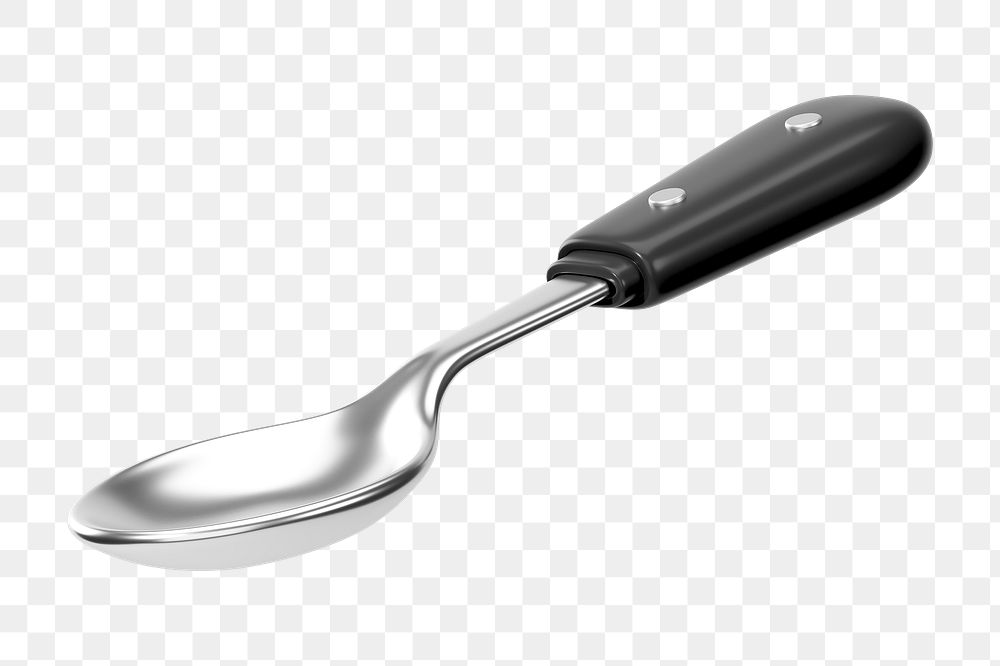 PNG 3D spoon cutlery, element illustration, transparent background