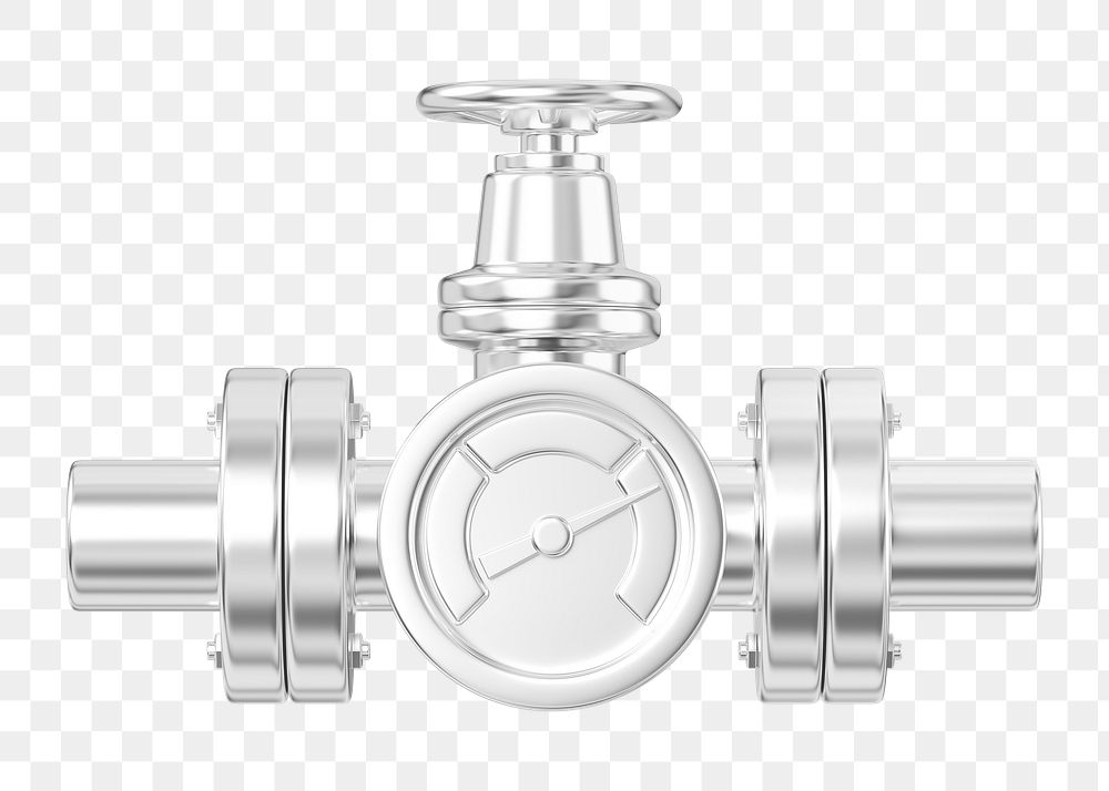 PNG 3D silver  gauge, element illustration, transparent background