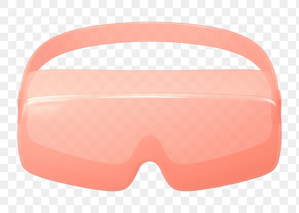 PNG 3D pink safety goggles, element illustration, transparent background