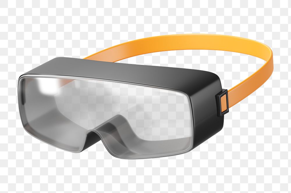 PNG 3D safety goggles, element illustration, transparent background