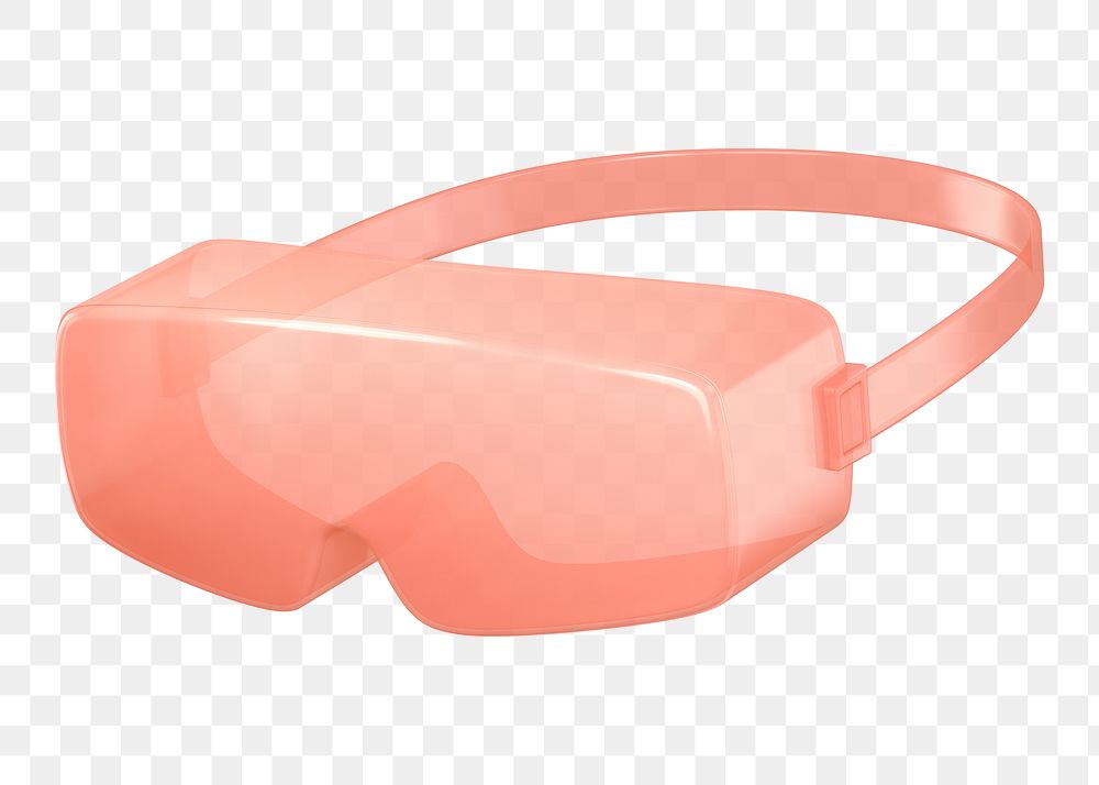 PNG 3D pink safety goggles, element illustration, transparent background