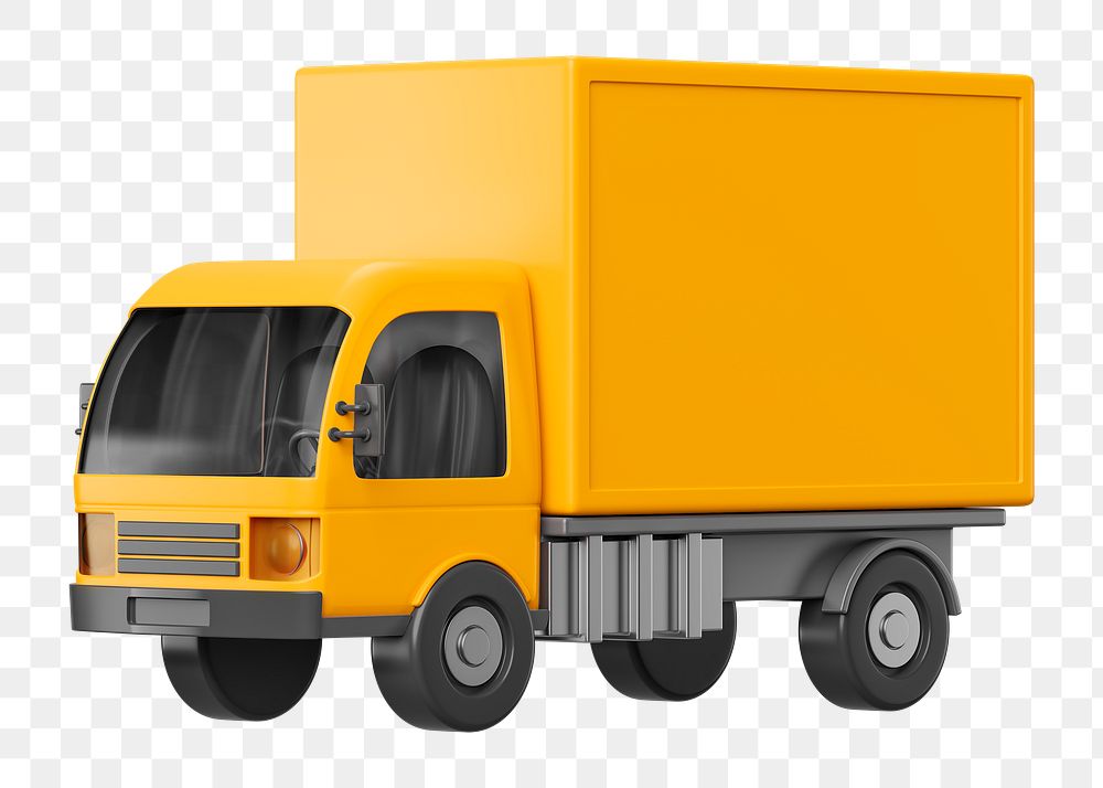 PNG 3D logistic truck, element illustration, transparent background