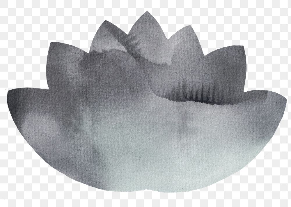 Png lotus watercolor drawing, transparent background