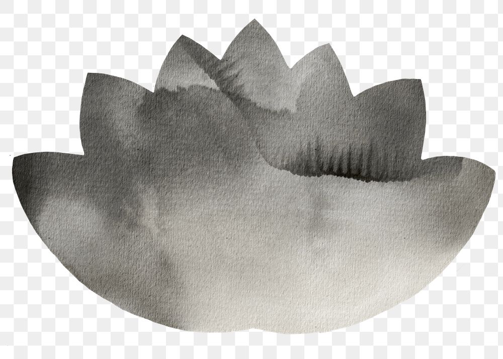 Png water lily black and white illustration, transparent background