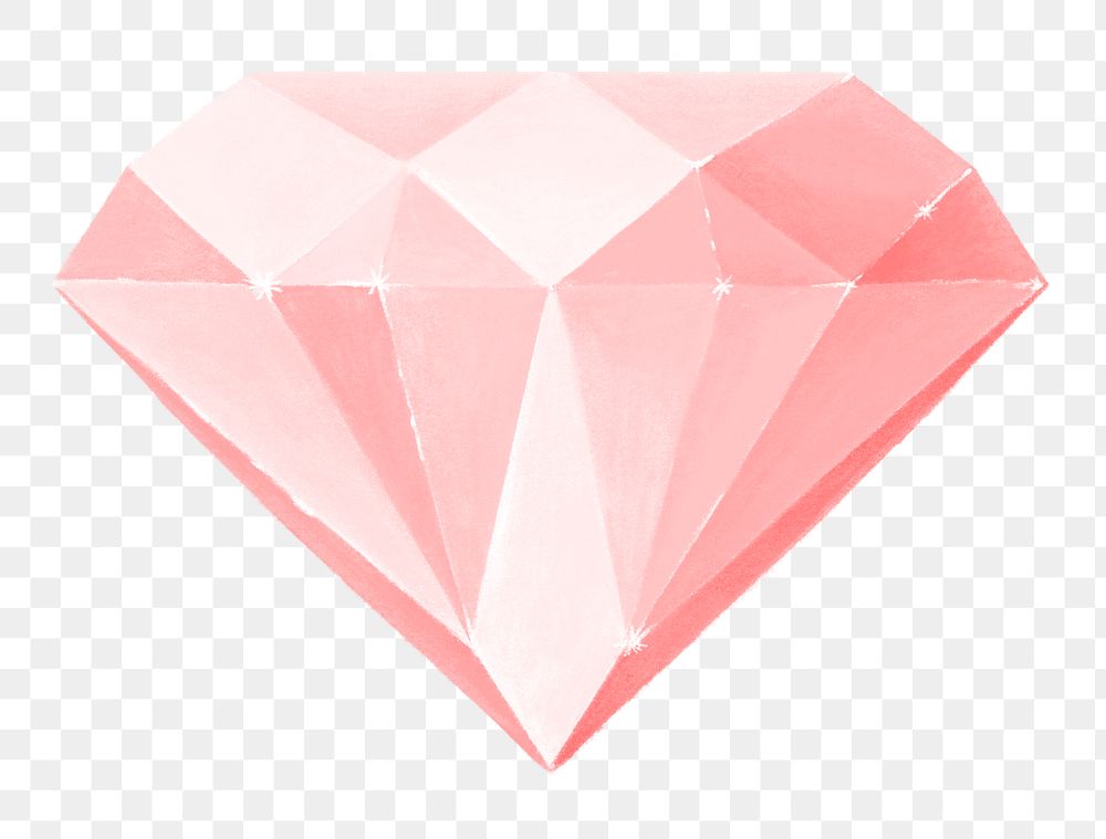 Pink diamond png, jewel illustration, transparent background