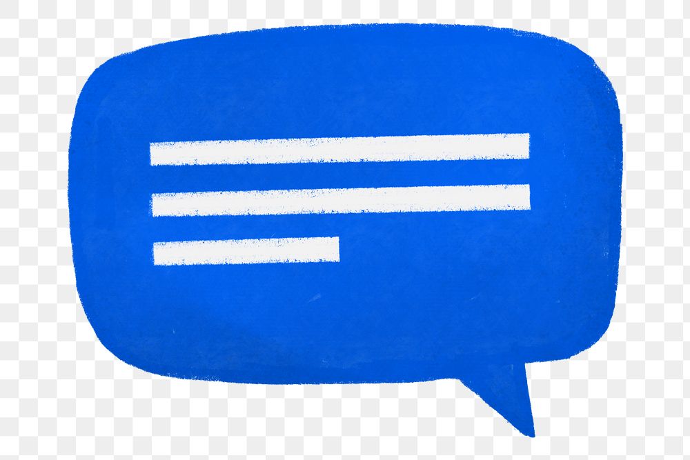 Blue speech bubble png, transparent background