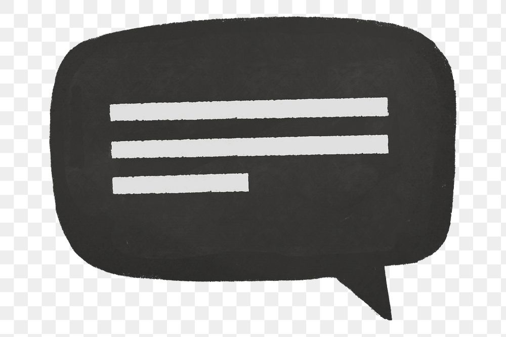 Black speech bubble png, transparent background