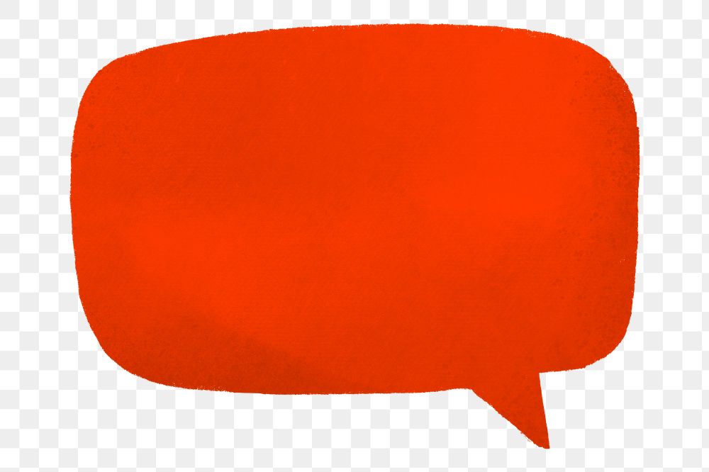 Red speech bubble png, transparent background