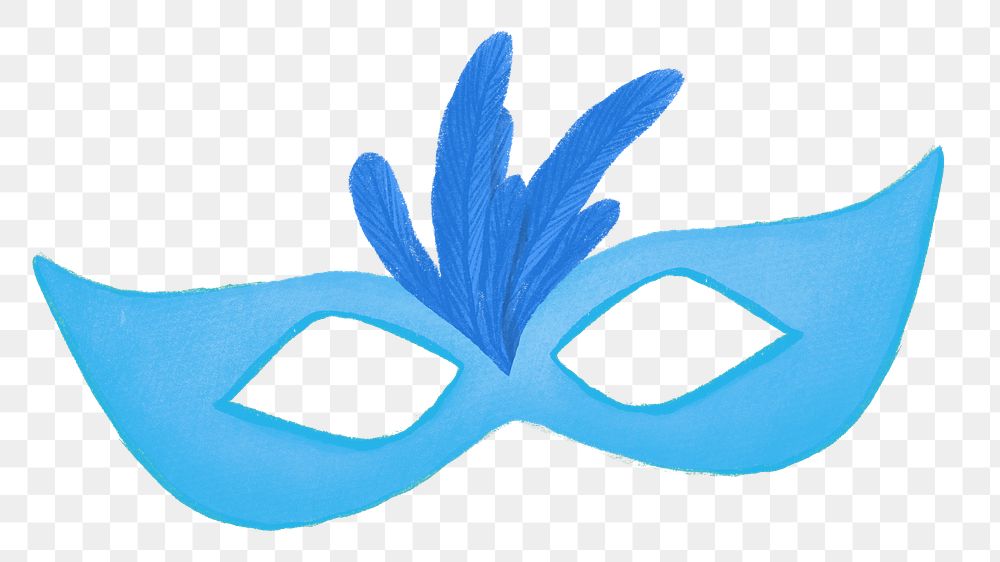 Blue masquerade mask png, transparent background
