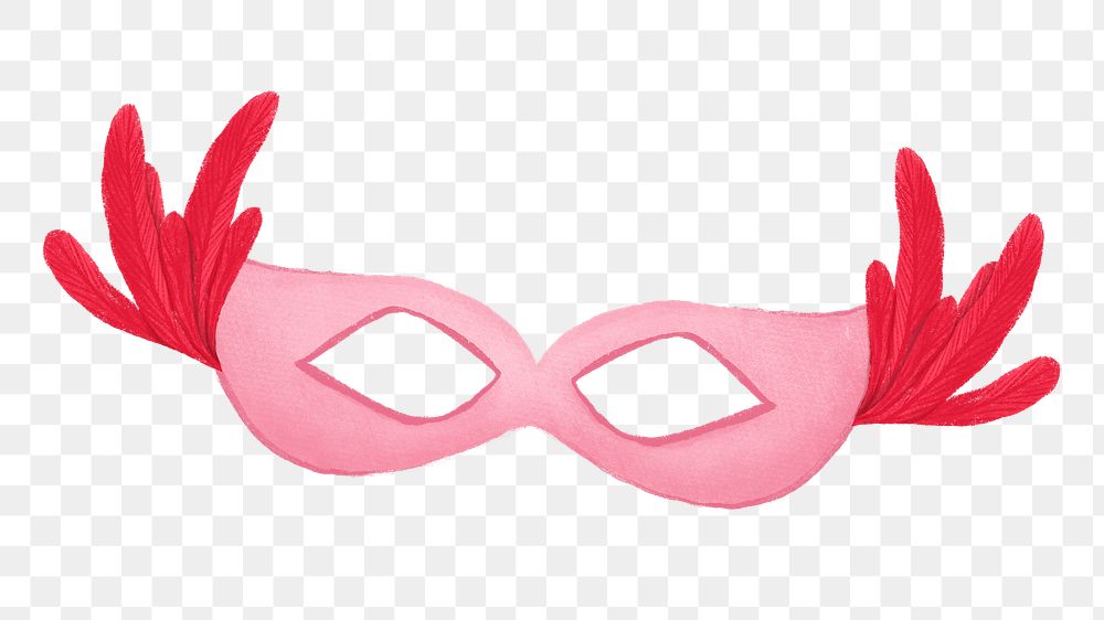 Pink masquerade mask png, transparent background