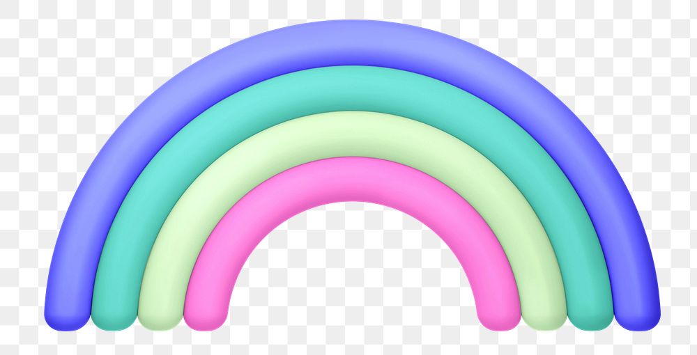 PNG 3D rainbow, element illustration, transparent background