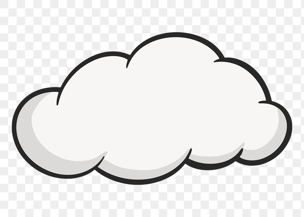 Cloud png, retro illustration, transparent background