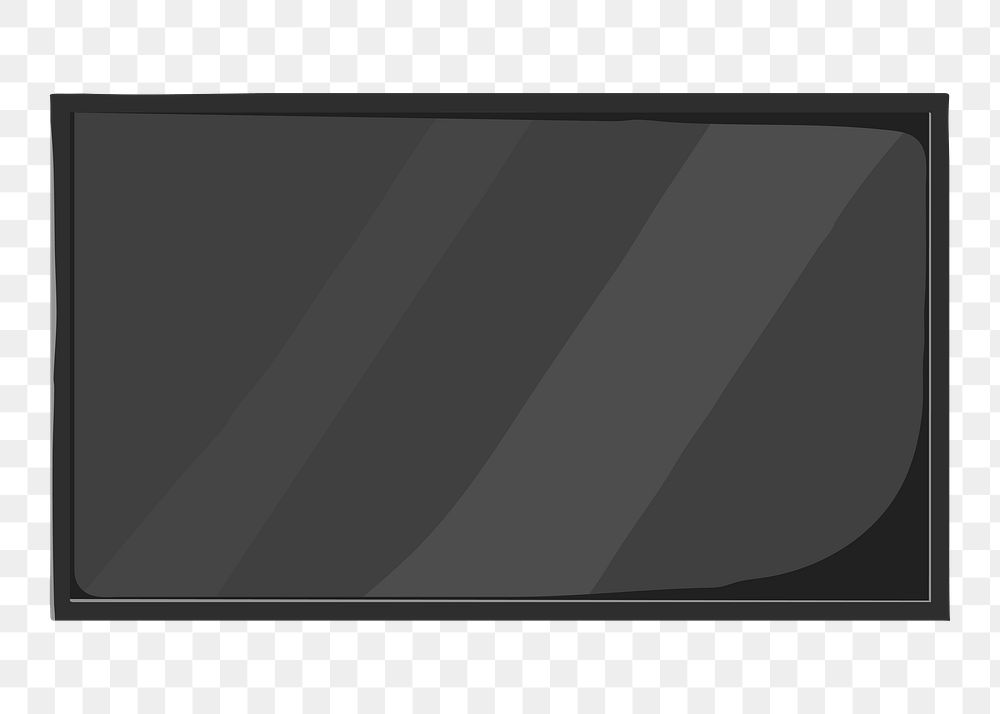 Black png television screen, transparent background