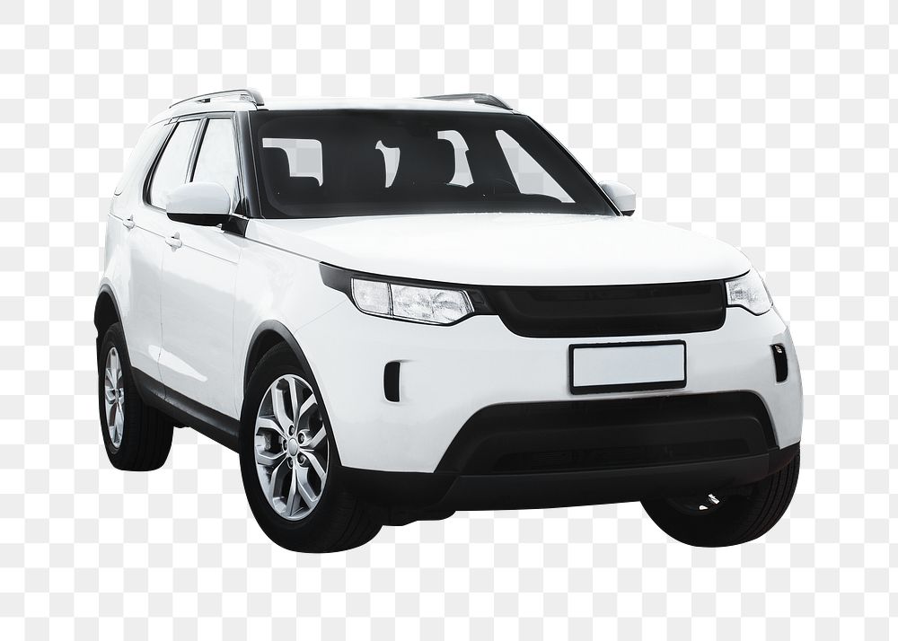 White car png SUV, transparent background