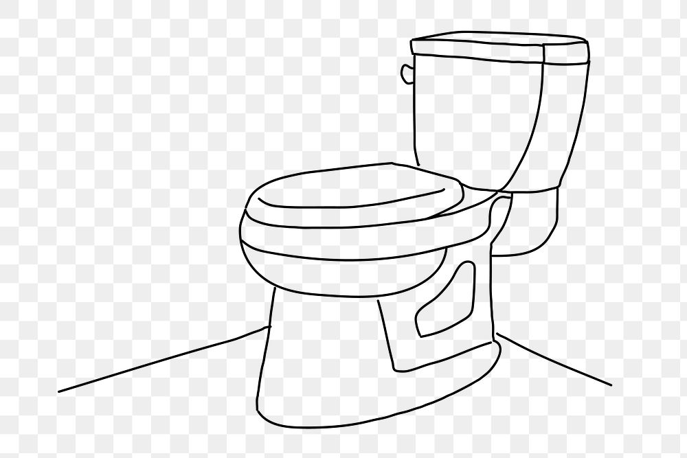 Toilet furniture png line art illustration, transparent background