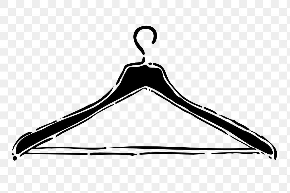 Hanger png line art, transparent background