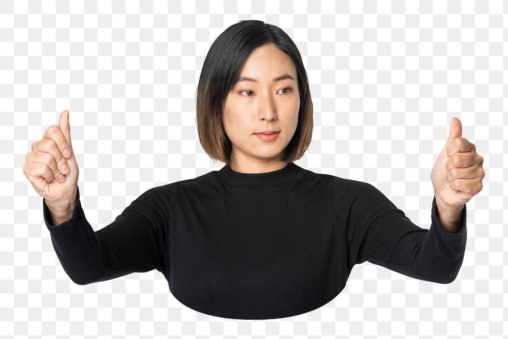 Businesswoman png holding virtual screen, transparent background
