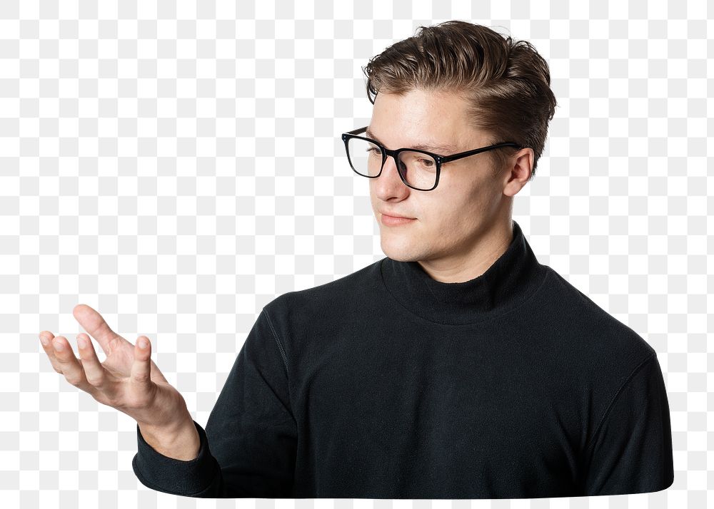 Png man wearing glasses image on transparent background
