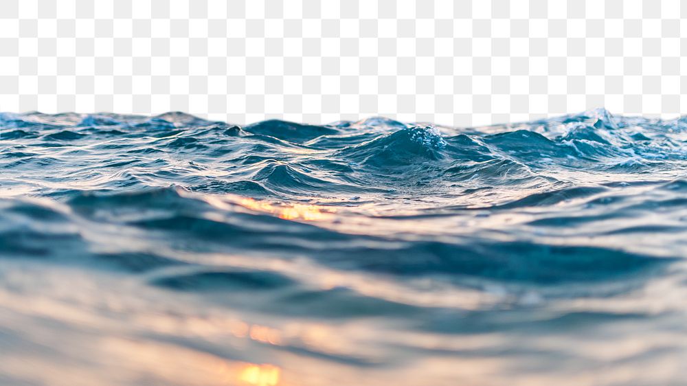PNG Ocean waves rippling collage element, transparent background