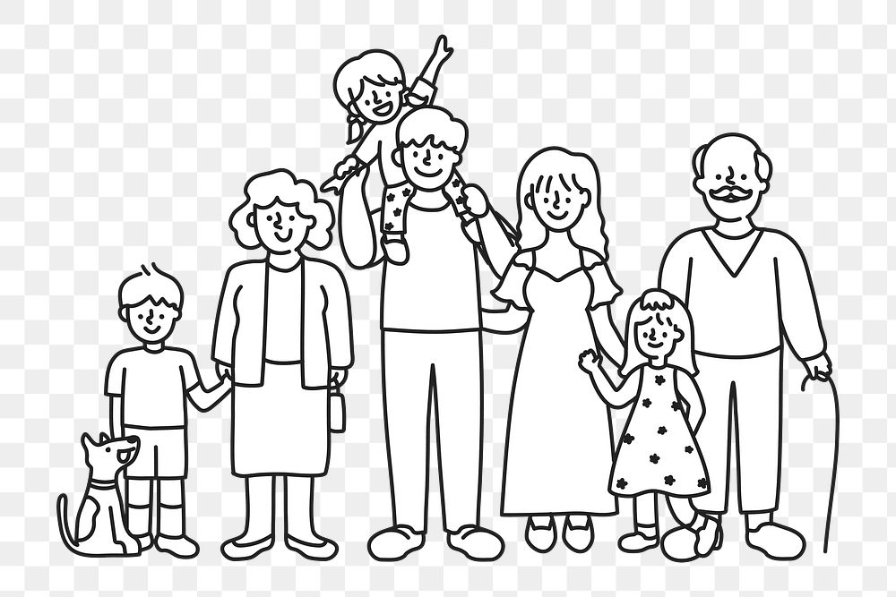 PNG Big Family Line Art Premium PNG Rawpixel