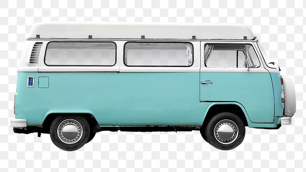 Vintage camping van png, transparent background