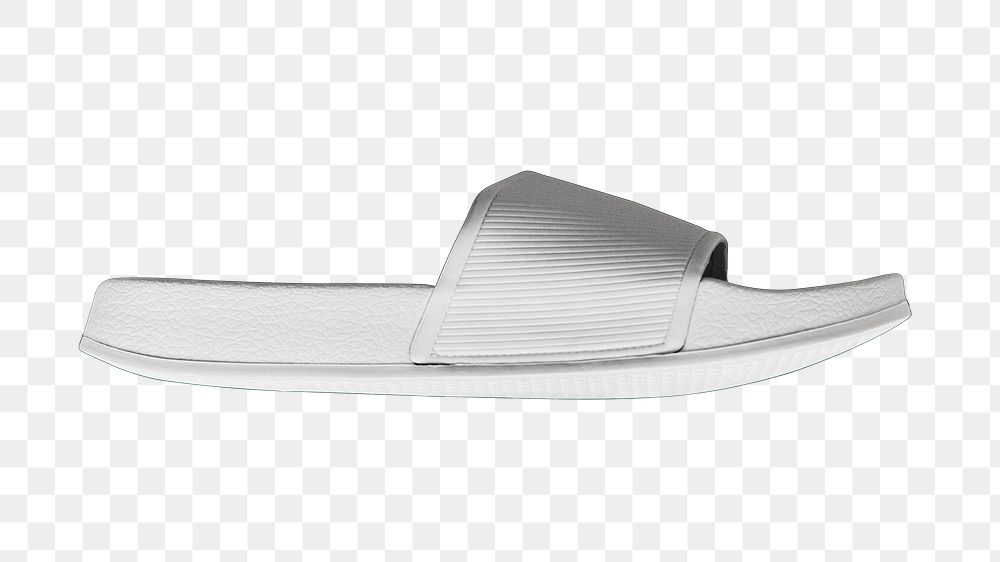 White slide sandal png, Summer apparel, transparent background