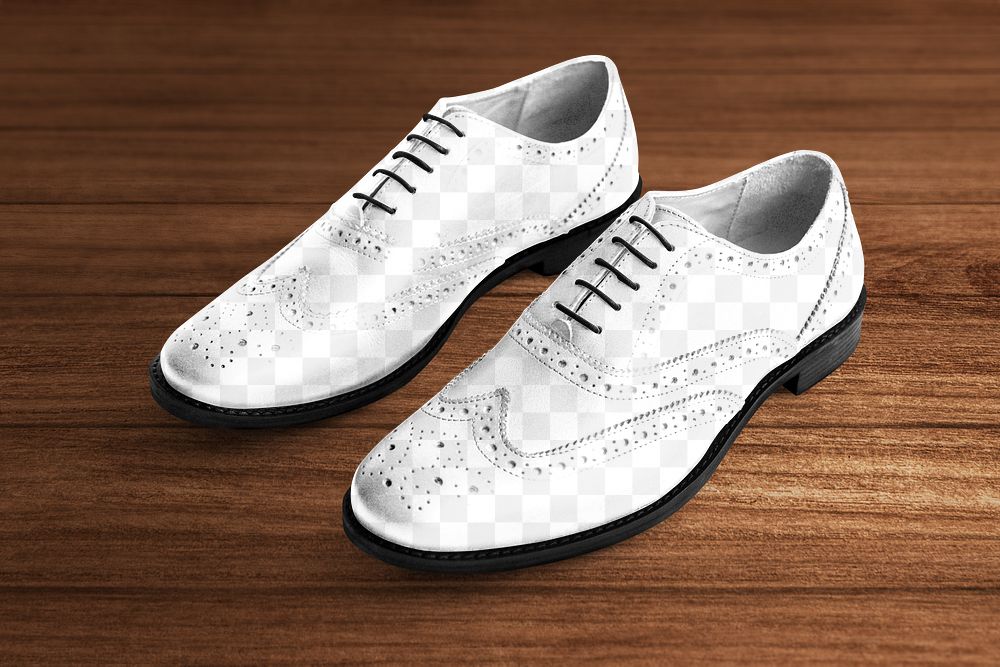 Men's leather derby png mockup, formal shoes , transparent design