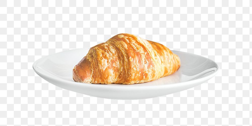 Breakfast croissant png, food element, transparent background