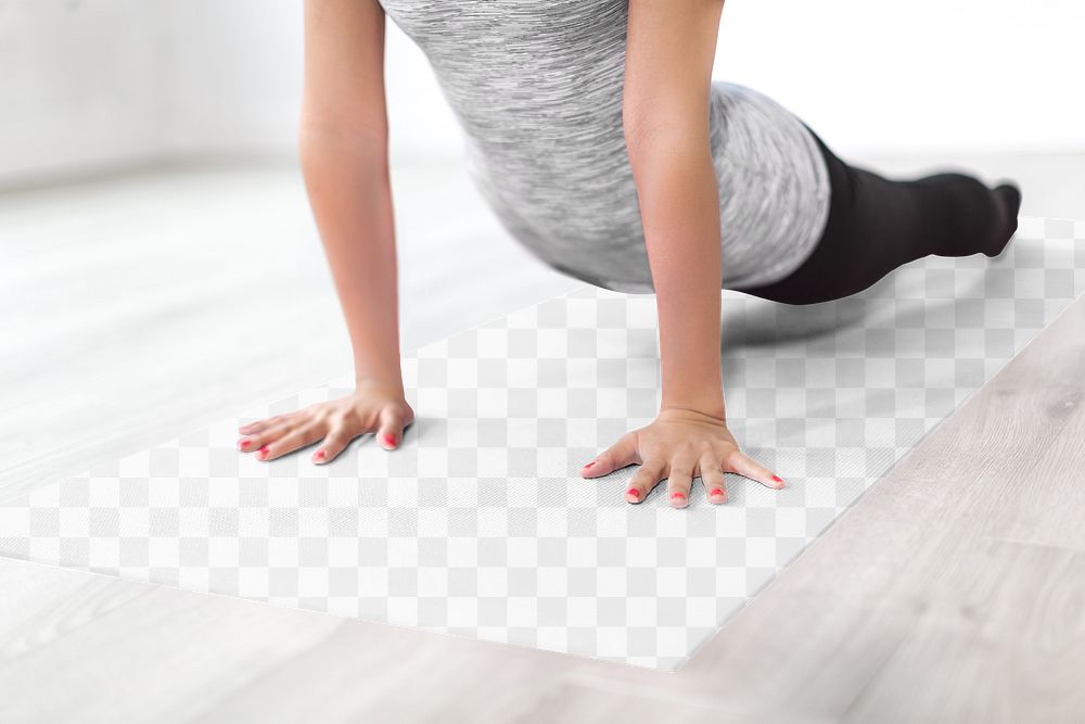 Yoga mat png mockup, transparent design