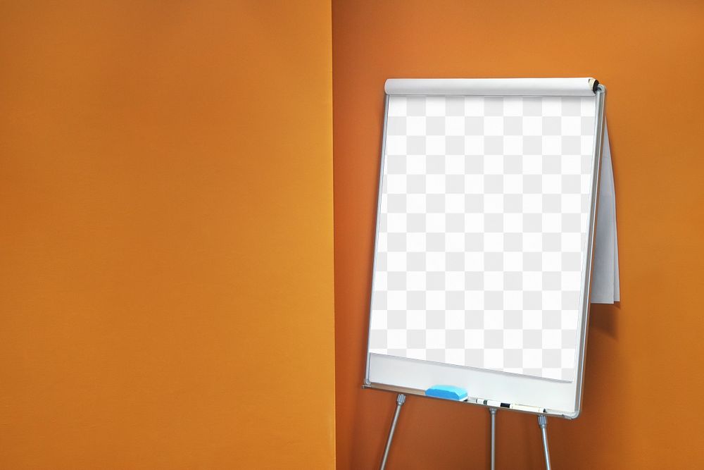 Flipchart board png mockup, transparent design