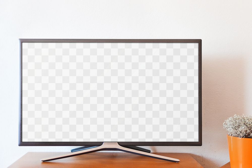PNG LED TV screen mockup, transparent design