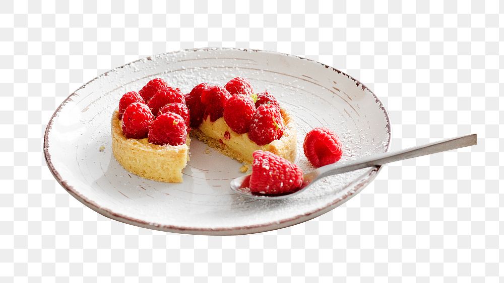 Raspberry cheesecake dessert png, transparent background