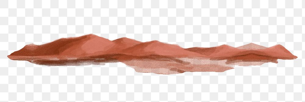 PNG red desert hill paint texture, transparent background