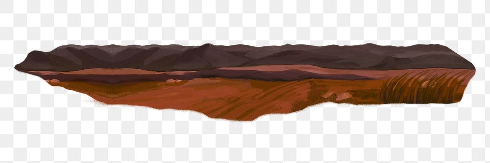 PNG brown desert hill paint texture, transparent background