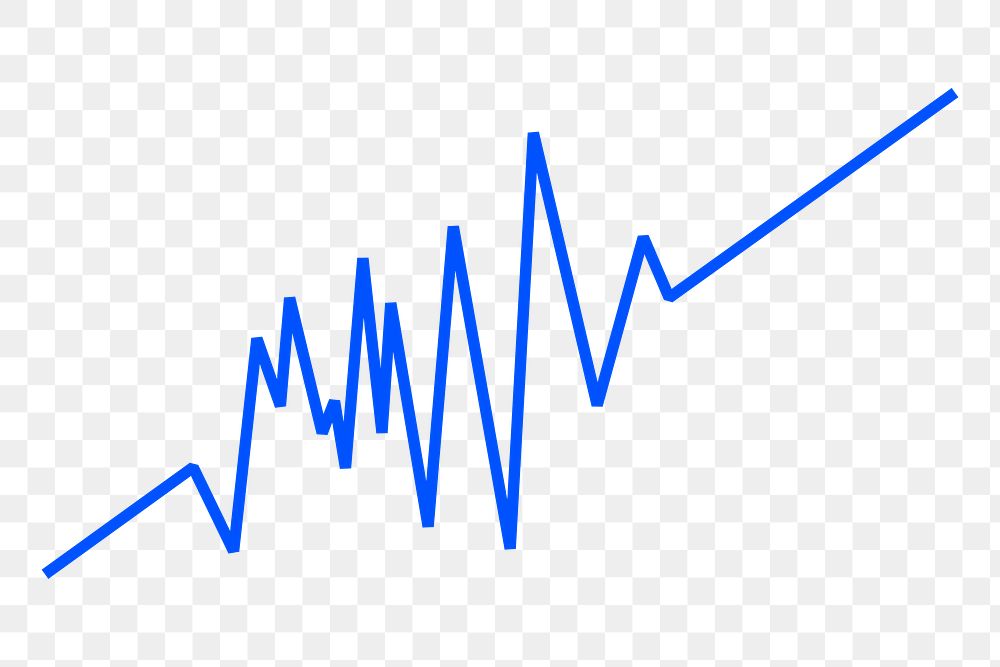 PNG blue graph, stock trend transparent background