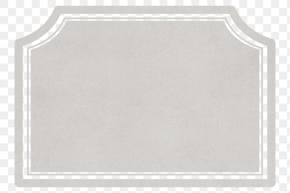 Textured gray png badge, transparent background