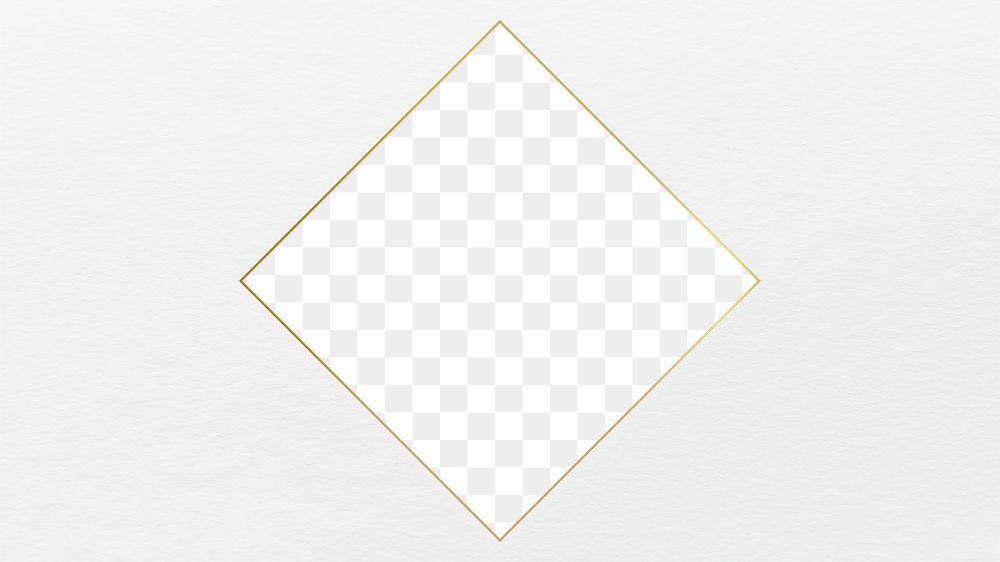 Gold square png frame, aesthetic transparent design