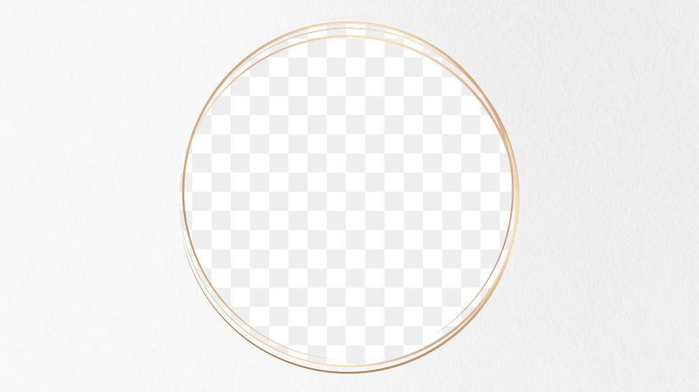 Gold circle png frame, aesthetic transparent design